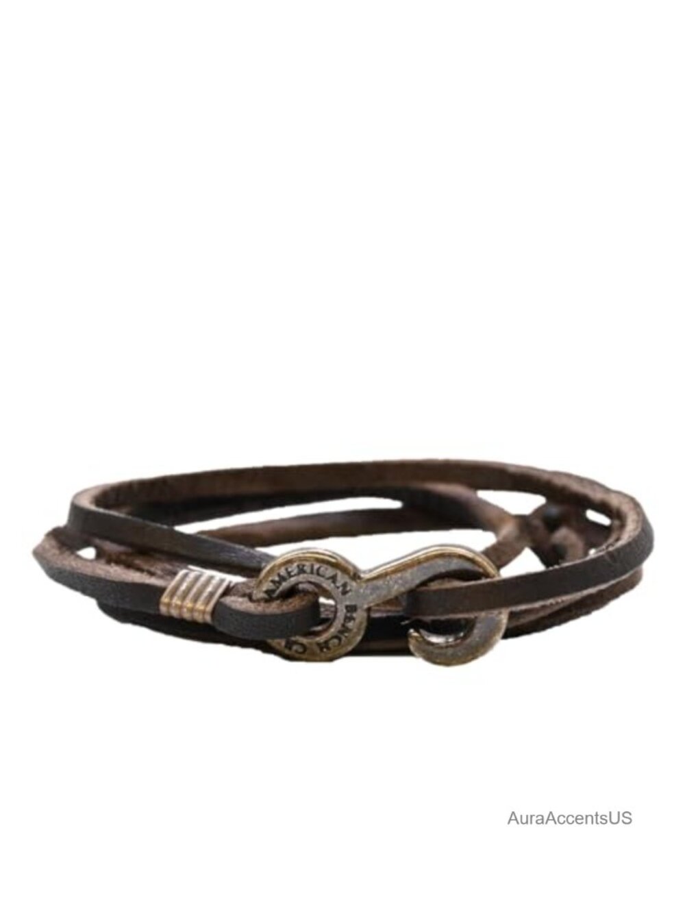 Genuine Latigo Leather Wrap Bracelet Adjustable Slip Knot
